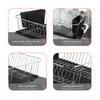 Chrome Dish Rack Set 3 Piece Iron Construction Rust Resistant Dish Drainer with Cutlery Basket and Water Catching Tray
