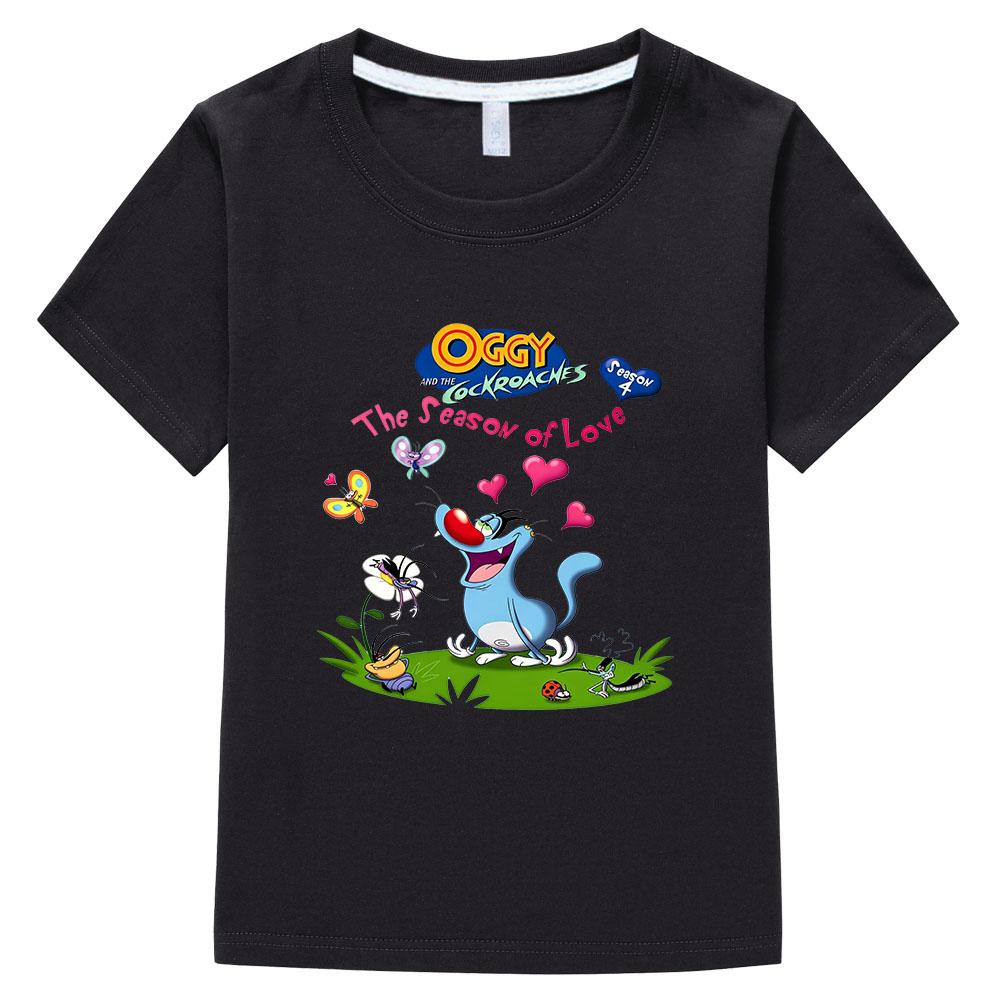 

Children s T-Shirt Oggy and The Cockroaches 100% Cotton Cartoon Print Retro Tee Cute Kids Casual O-Neck Short Sleeve Summer Wear 100 чёрный