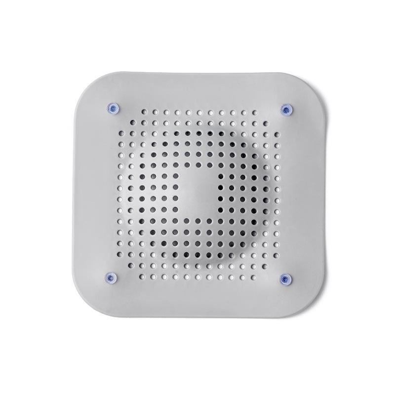 Square Silicone Bathroom Drain Cover, Anti-Clogging Hair Filter