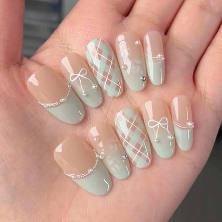 Wearing Nail Advanced Sense Spring and Summer Flash Diamond Butterfly Handmade Nail Piece Spice Girl Wearing Nail Piece