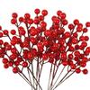 Artificial Pine Needle Branches with Red Berries - Christmas and Wedding Decoration