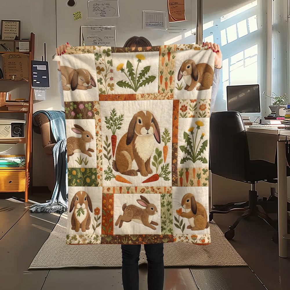 

Fabric splicing animal fox Print Flannel Blanket High quality Comfortable for All Seasons Home Decor Warmth and Comfort Perfect for Christmas Gifts 80cm x 120cm
