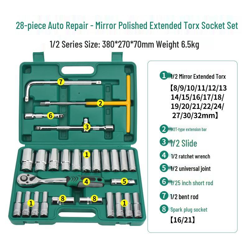 Multifunctional Ratchet Wrench Socket Set for Auto Repair & Maintenance