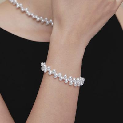 Dmoment (925 Silber) Perlennote silbernes Armband