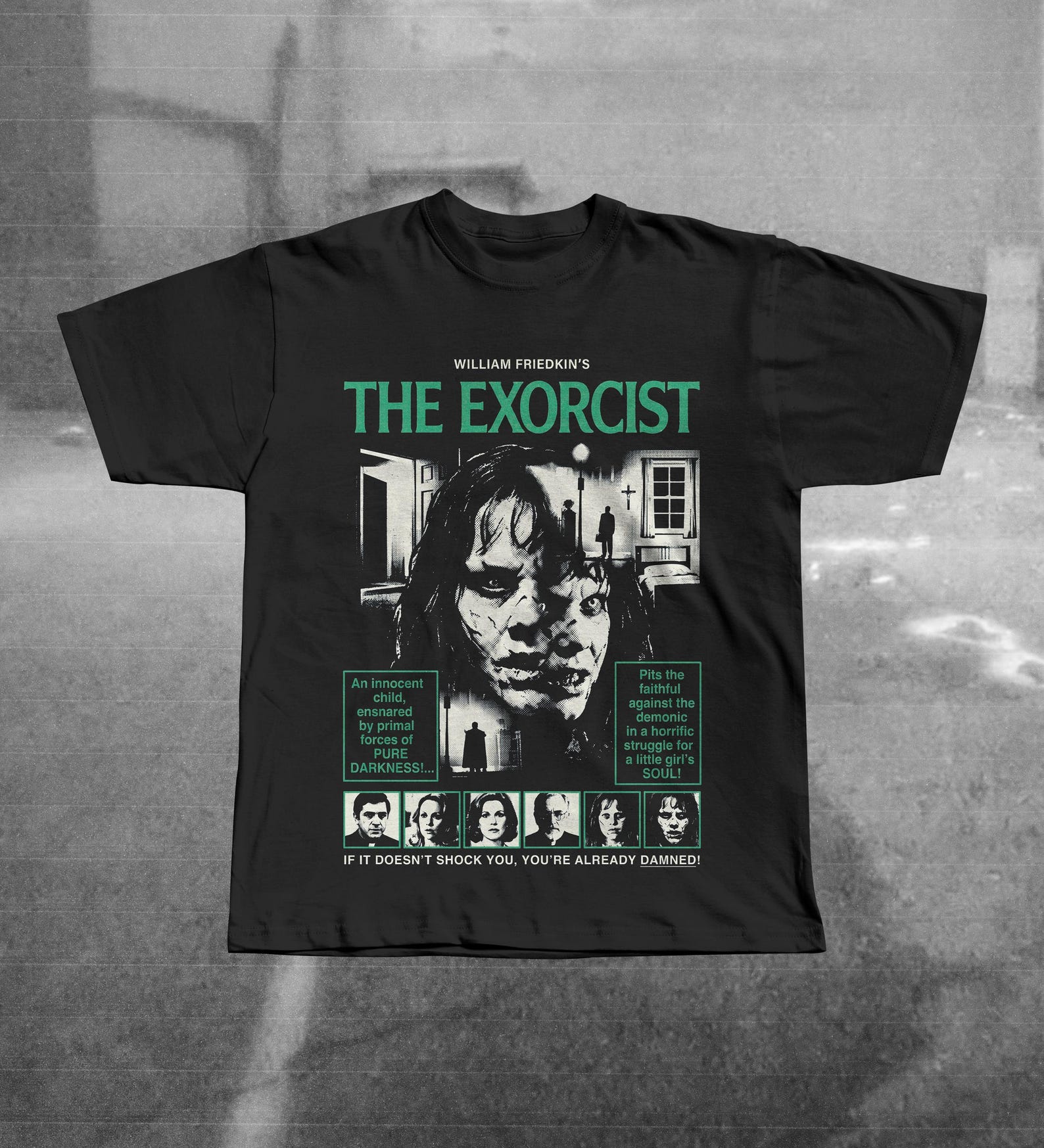 The Exorcist 1973 Vintage Graphic Tee | William Friedkin Horror Film Shirt | Regan Demonic Fan Gift | Retro 70s Supernatural T-Shirt S