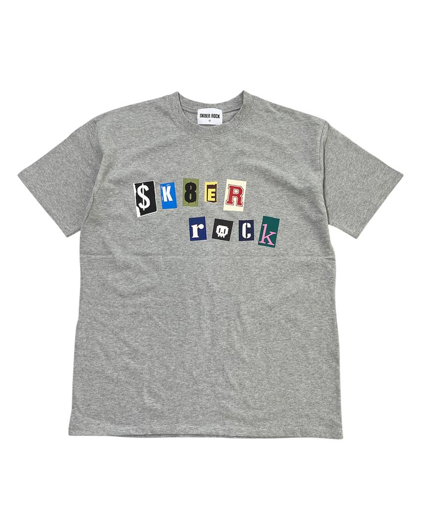 SK8ER ROCK Collage Pop Logo T-Shirt ((Melange Gray))