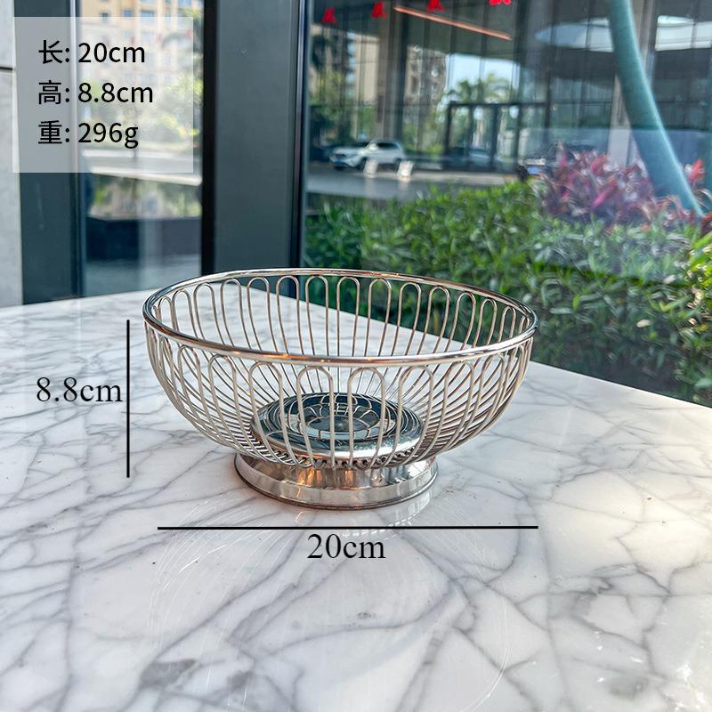 Stainless Steel Fruit Basket Hollow Fruit Plate Storage Tray Snack Bowl Storage Basket Ornament Candy Dish Fruits Bowl