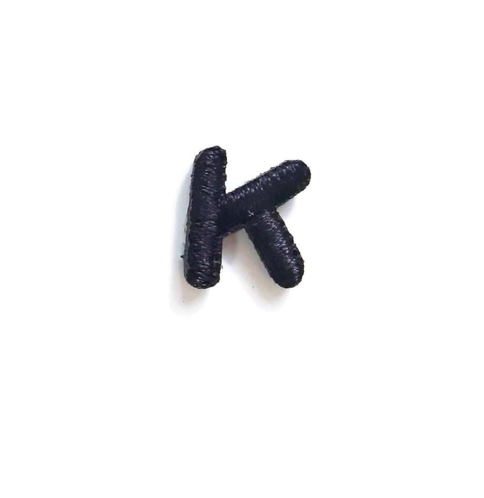 1.5cm Black Artistic Script Embroidered Letters Iron-On Patches - Set of 26