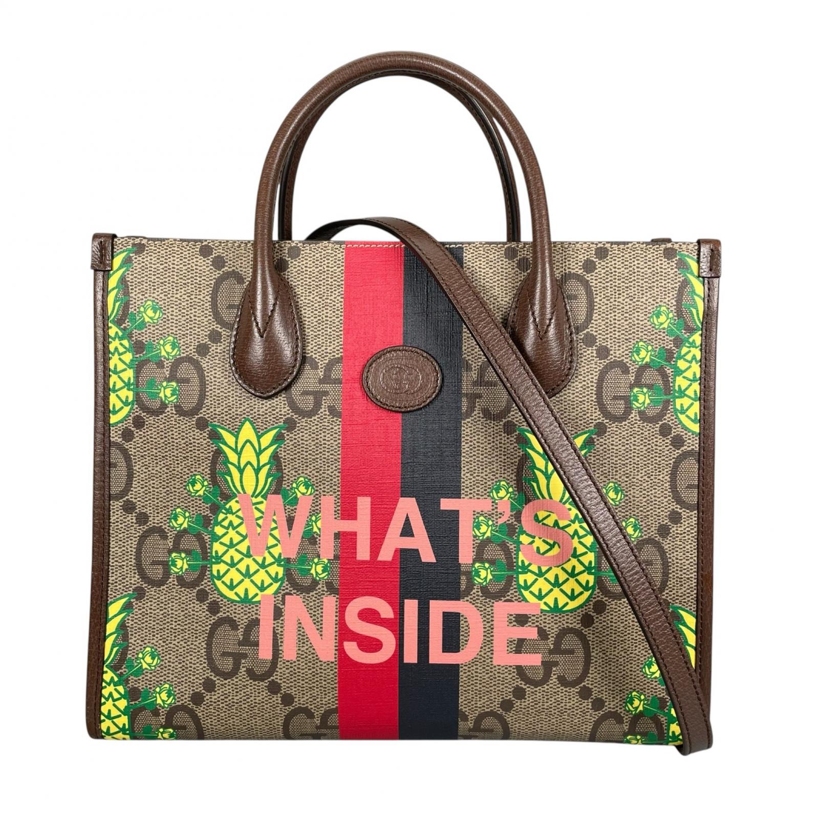 

GUCCI Gujyumbo GG Pineapple 659983 Handbag Brown Women 2WAY Shoulder used