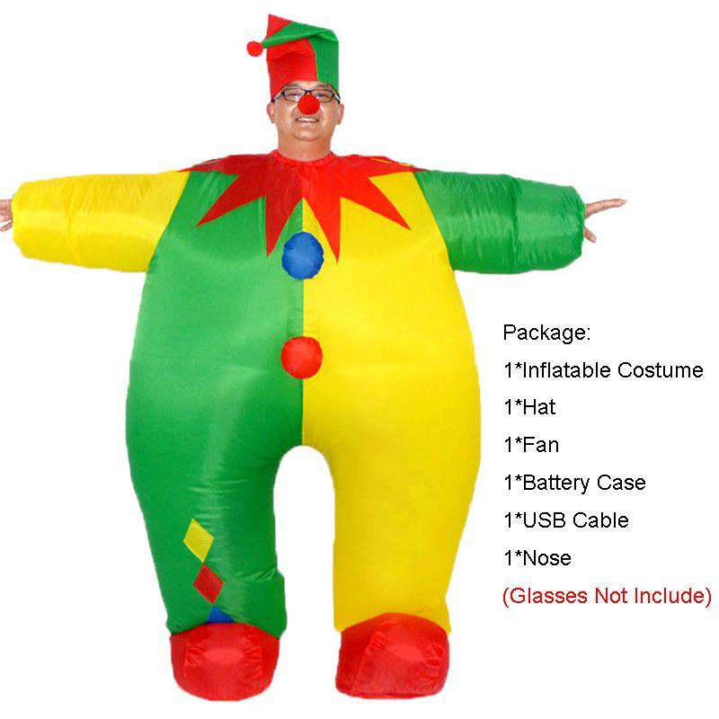 

Надувной Клоун Взрослый Маскарадный Костюм Джокер Костюмы Костюм для Хэллоуин Вечеринки Косплей