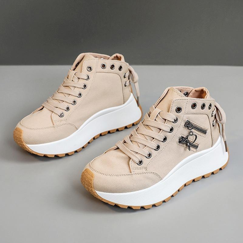 Chunky Women Denim High Top Shoes Designer New Comforts Increased Canvas Shoes Student Girl Vulcanized Shoe Women Sneakers 35-42