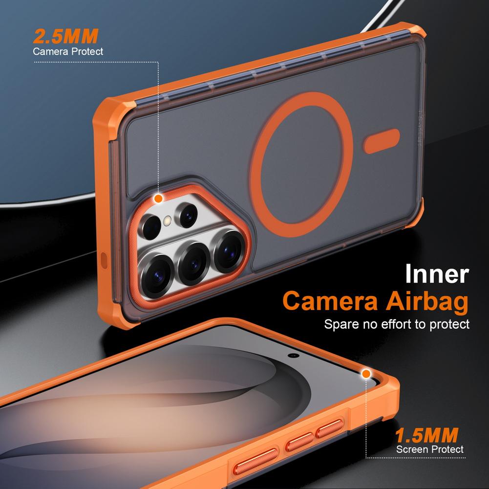 Corner-reinforced Drop-proof Matte Case For Samsung Galaxy S26 Ultra S26 Plus S25 FE S24 + S23 ultra Magnetic Ring Protect Cover