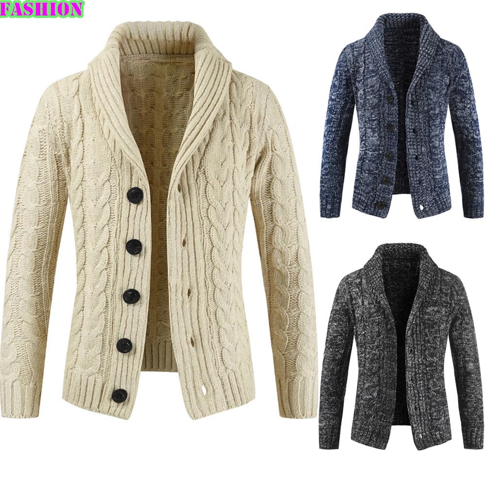 Buy Mens Autumn Winter Zip Casual Long Sleeve Slim Pocket Fit Sweater