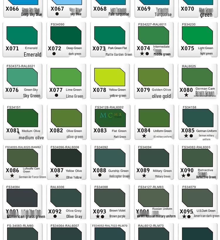 Peinture à Base d'Eau 169-170 Série Peinte à la Main pour Maquettes et Figurines par Qin Xuan