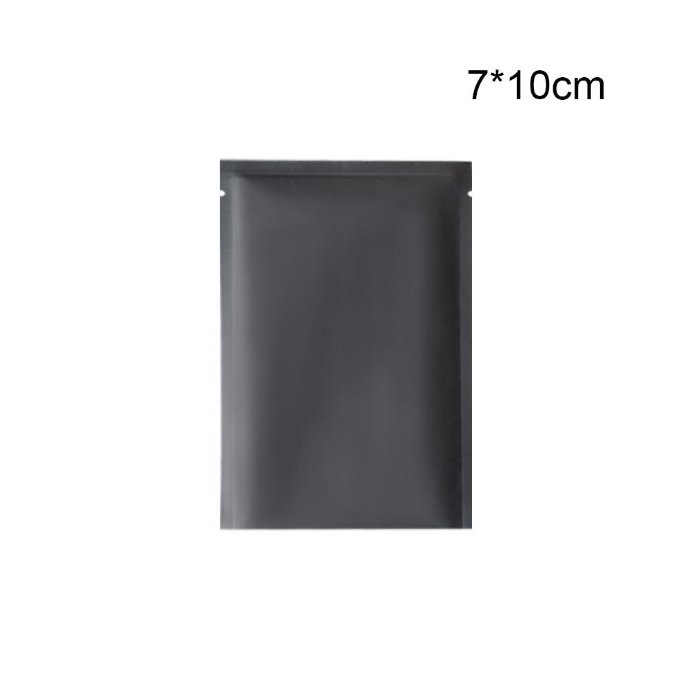 100pcs/set Top Open Design Aluminum Foil Bags Tear Notch Storage Pouches Coffee Storage 7*10cm-black