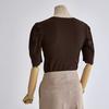 Customable Round Rib Puff Short Sleeve Knit T2504kn631b