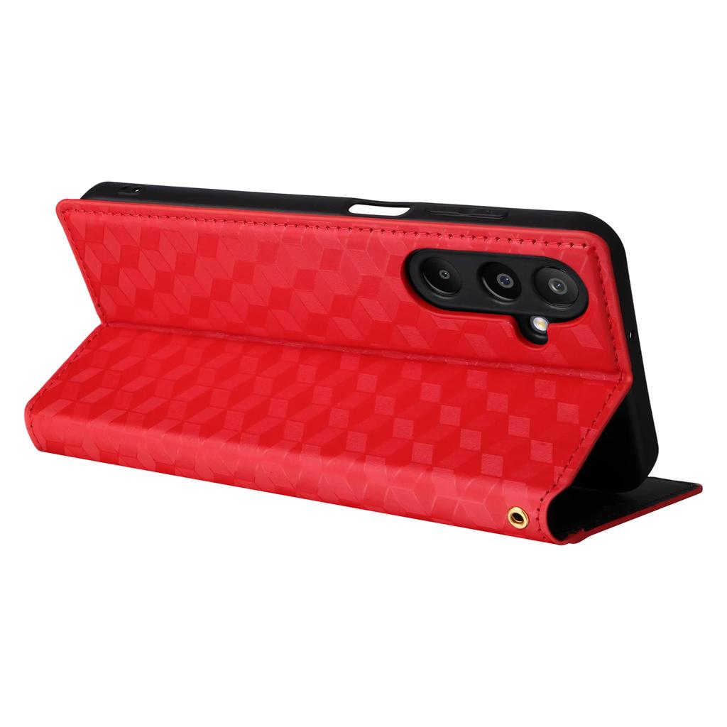 For Samsung Galaxy M16 5G/F16 5G Case Wallet Rhombus Imprinted Leather Phone Cover