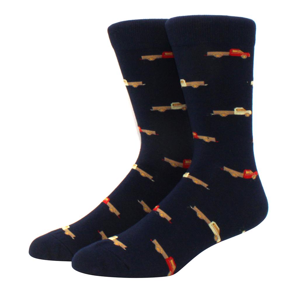 brand new men's socks colorful combed cotton crew socks Jacquard striped knee high socks for Funny men business casual dress