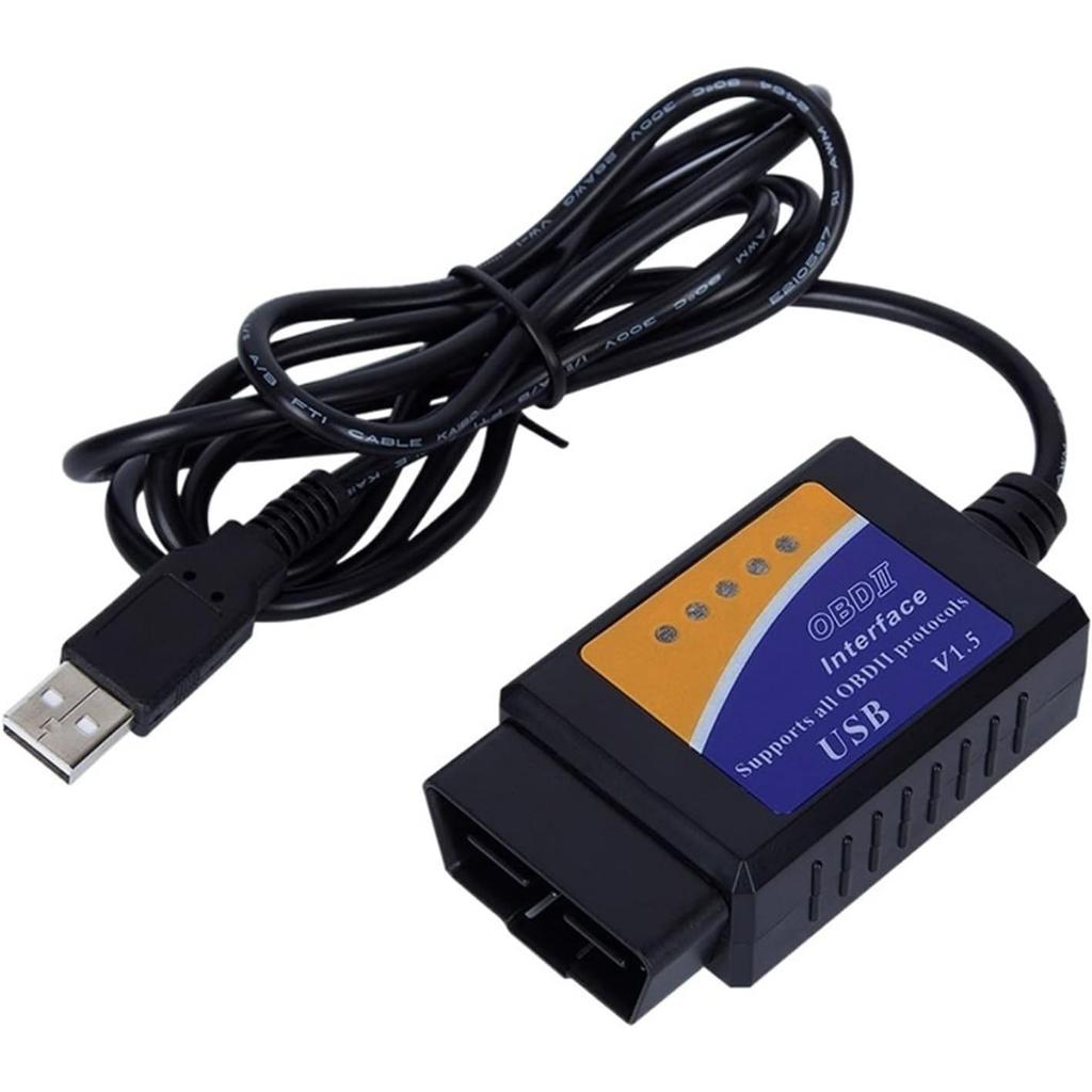 OBD2 USB V1.5, automatisk skanner ELM 327 V1.5, støtte for autodiagnoseverktøy OBD2 kodeleser for alle protokoller