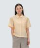 Root Women's Semi Crop Pocket Short Sleeve Shirt Luminous Yellow (S24MWRSH61)