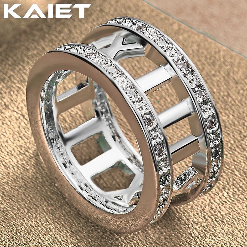 925 Silver Roman Numerals 5-10 Ring For Women Fashion Accessories Jewelry
