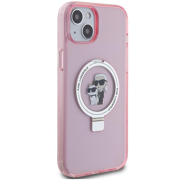 Karl Lagerfeld Klhmp15Shmrskcp Iphone 15 / 14 / 13 6.1 Różowy/Pink Hardcase Ring Stand Karl&Choupettte Magsafe
