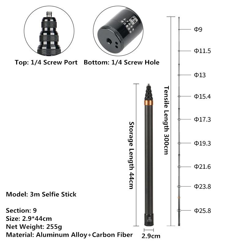 Invisible Selfie Stick for GoPro 13, 12, 11, 10, 9, 8, Insta360 X5, X4, X3, X3, X2, 1/4" Action Camera Accessories