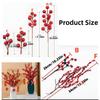 10PC Christmas Artificial Berries Branches Decor Xmas Red Berry Flowers Bouquet DIY Holiday Wreath Craft Home Party Ornament