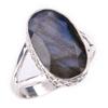 Natural Labradorite Gemstone Handmade 925 Solid Sterling Silver Ring Size 8 T9m74