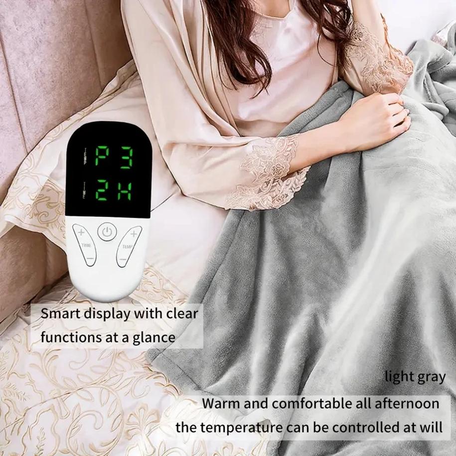 150X180Cm Heated Blanket-Electric Blanket,Soft Heated Throw Blanket With 6 Heating Levels & 4 Hours Auto-Off