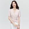 CARBAMMI Damen Elegante V-Ausschnitt Chiffon Kurzarm Bluse