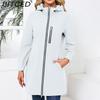 BITCED Women's Outdoor Sports Water-Resistant Trench Coat with Hood Long-Sleeved Spring/Autumn Loose-Fit Casual Windbreaker