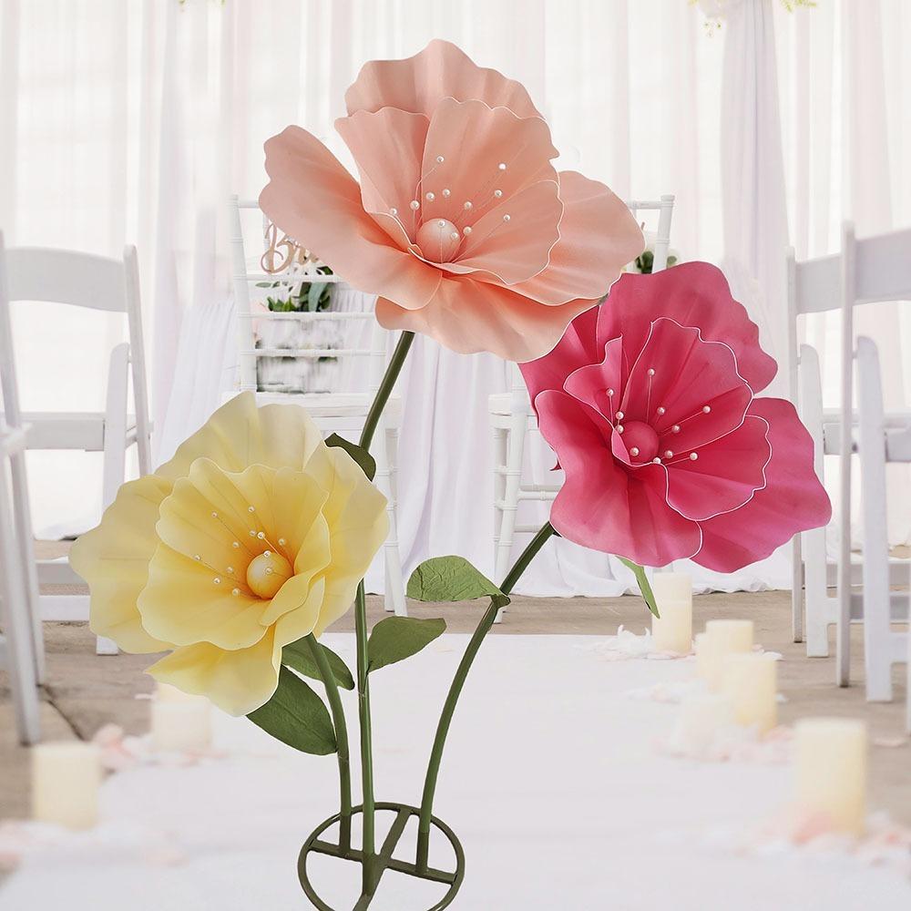 40cm Wedding Road Flower Giant Photography Props NEW Simulation Corn Poppy  Wall