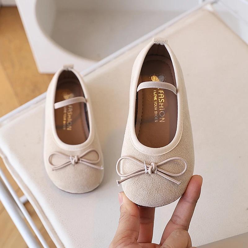 Spring Kids Ballet Flats for Girls with Cute Bowtie and Colorful Options Non-Slip Soft Sole Toddler Dance Practice Flats Elegant