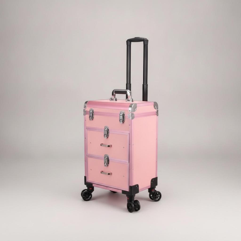 Rolling Makeup Container Portable with Drawers Long-Lasting