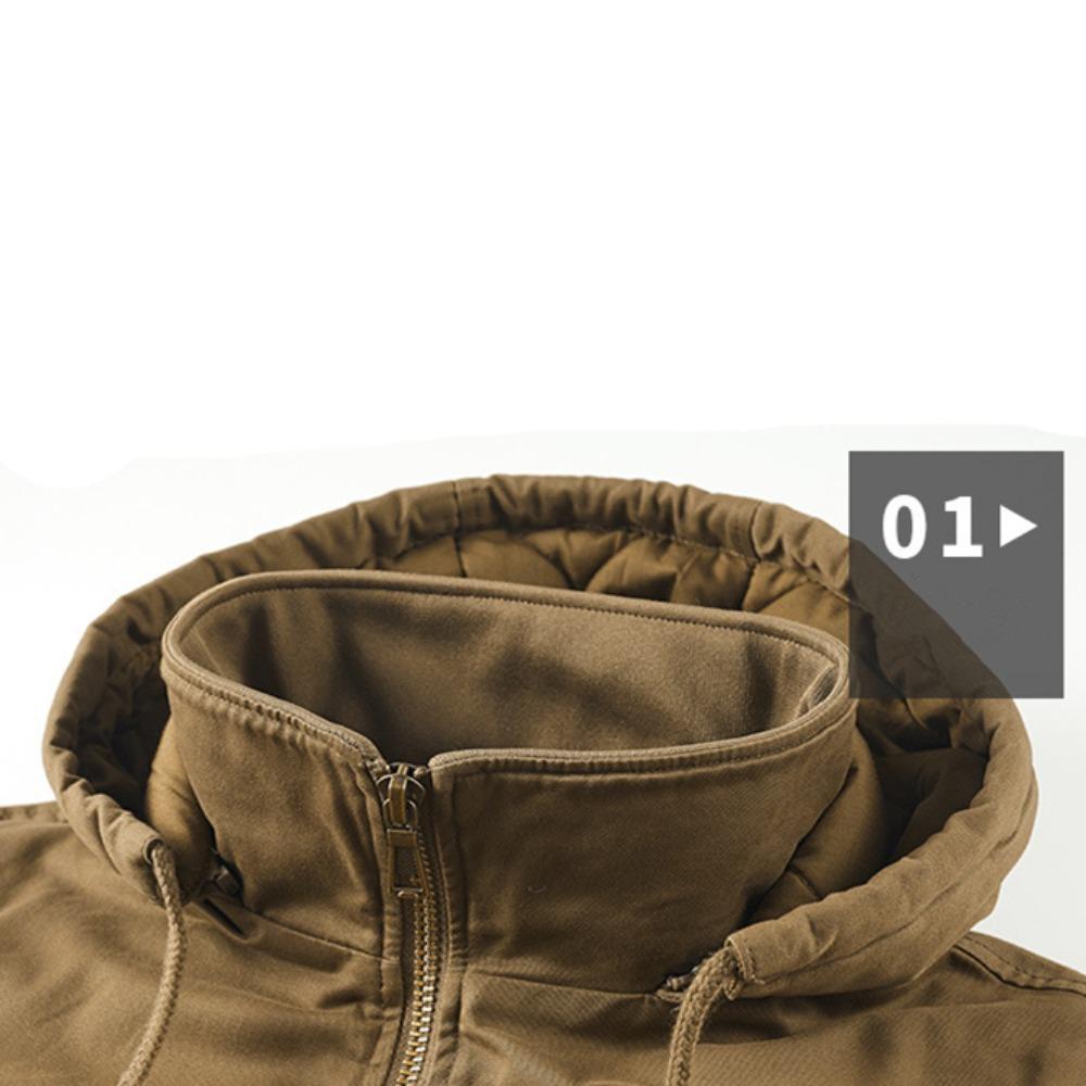 Winter Nieuwe Mannen Katoenen Jas Mannen Warm Dik Winddicht Jas Buiten Zakken Tactische Rits Parka Afneembare Capuchon Bomberjack Man