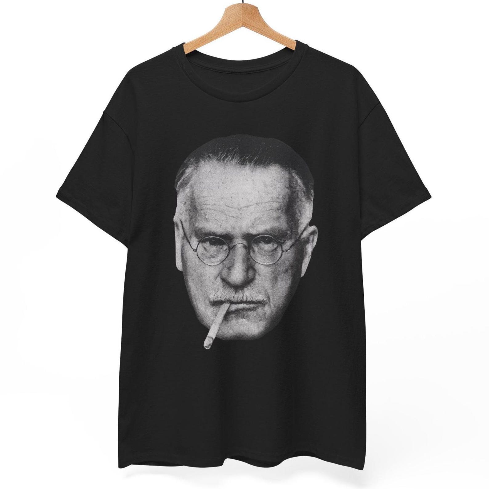 Carl Jung Graphic Tee: Analytical Psychology, Dark Academia Style L