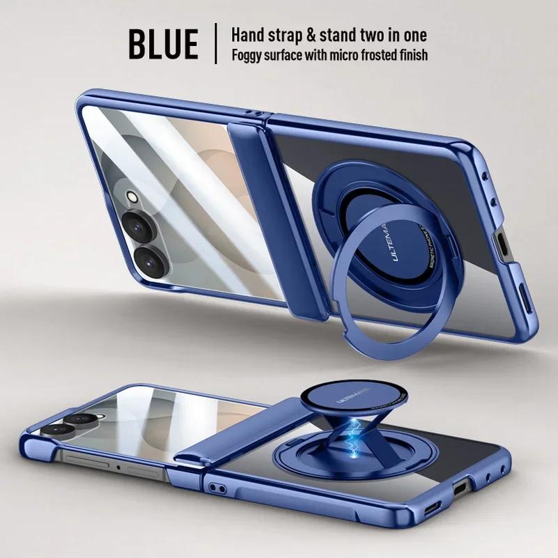 Transparent Magnetic Rebound Bracelet Phone Case, Suitable for Samsung Galaxy Z Flip8, Protects The Glass Screen Hinge