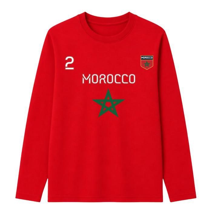 Tee-Shirt Manches Longues enfant Maroc N°2 – Rouge - 100% coton - Rouge