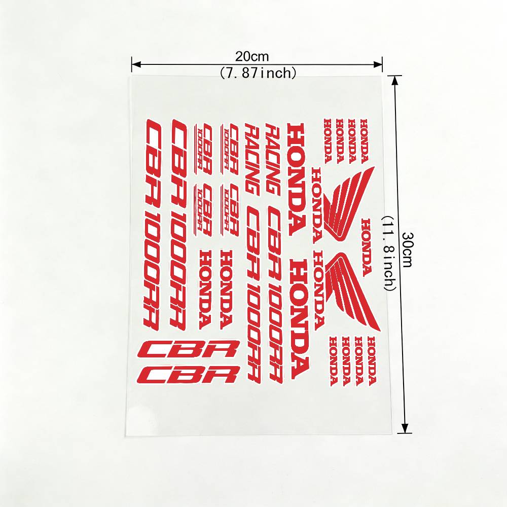 For HONDA CBR 18 Colors Waterproof Reflective Motorbike Stickers Easy Peel Removable Decals for Motorcycle Car