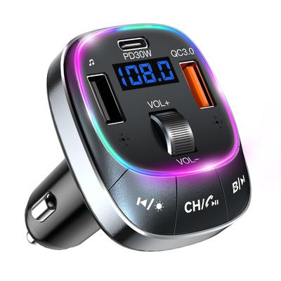 Transmiter FM, Bluetooth 5.3, Podwójny mikrofon, Redukcja szumów, Tryb odtwarzania muzyki, Ładowarka samochodowa, 3