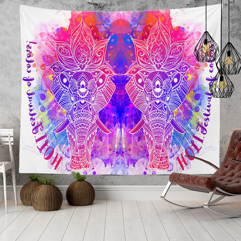 Home Decor Indian Ethnic Tapestry Hanging Elephant Digital Printing Tapestry Living Room Background Cloth Beach Towel