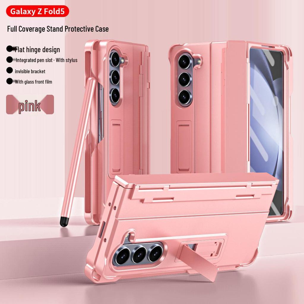 Compatible Samsung Z Fold 8 Protective Case with Film, Pen Holder, and Full Hinge Coverage