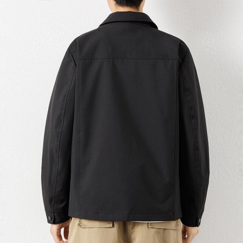 Men's Lapel Comfortable Color Business Casual Jacket Spring and Autumn New High-end Lightweight Top Work Jacket Men