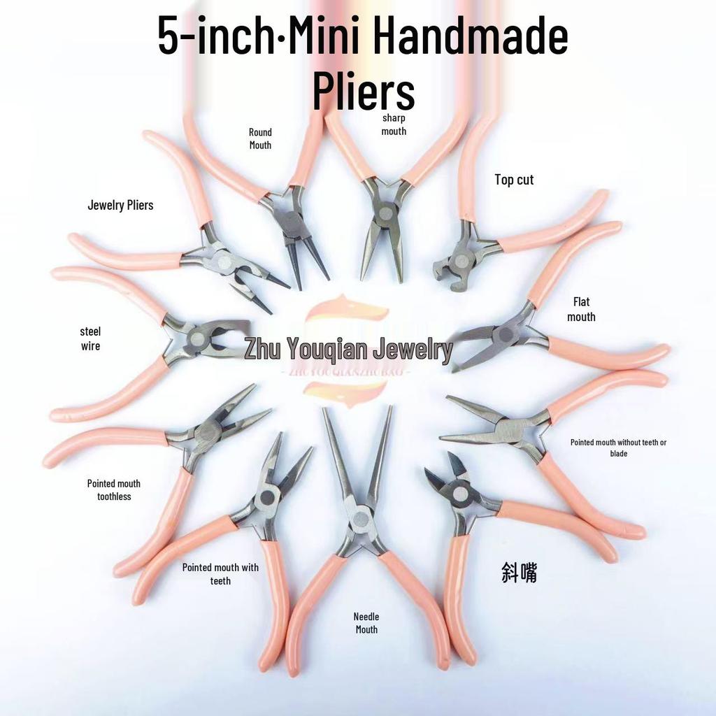 DIY Handgefertigt 5-Zoll Mini Multifunktionszange: Spitzzange, Rundzange, Seitenschneider für Schmuck.