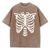 Skull Bone Pattern Design Print Tee Shirt Cotton Soft T Shirt Originality Breathable T-Shirts Art Fashion Short Sleeved