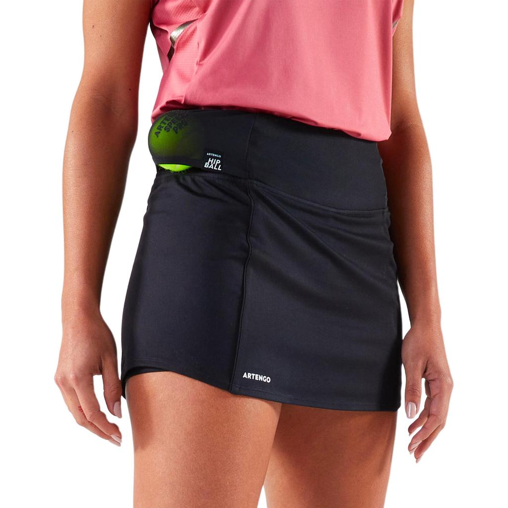 DECATHLON Hip Ball Stretchy Tennis Culottes Dry Belt Casual Skirt Women's Smoky Black