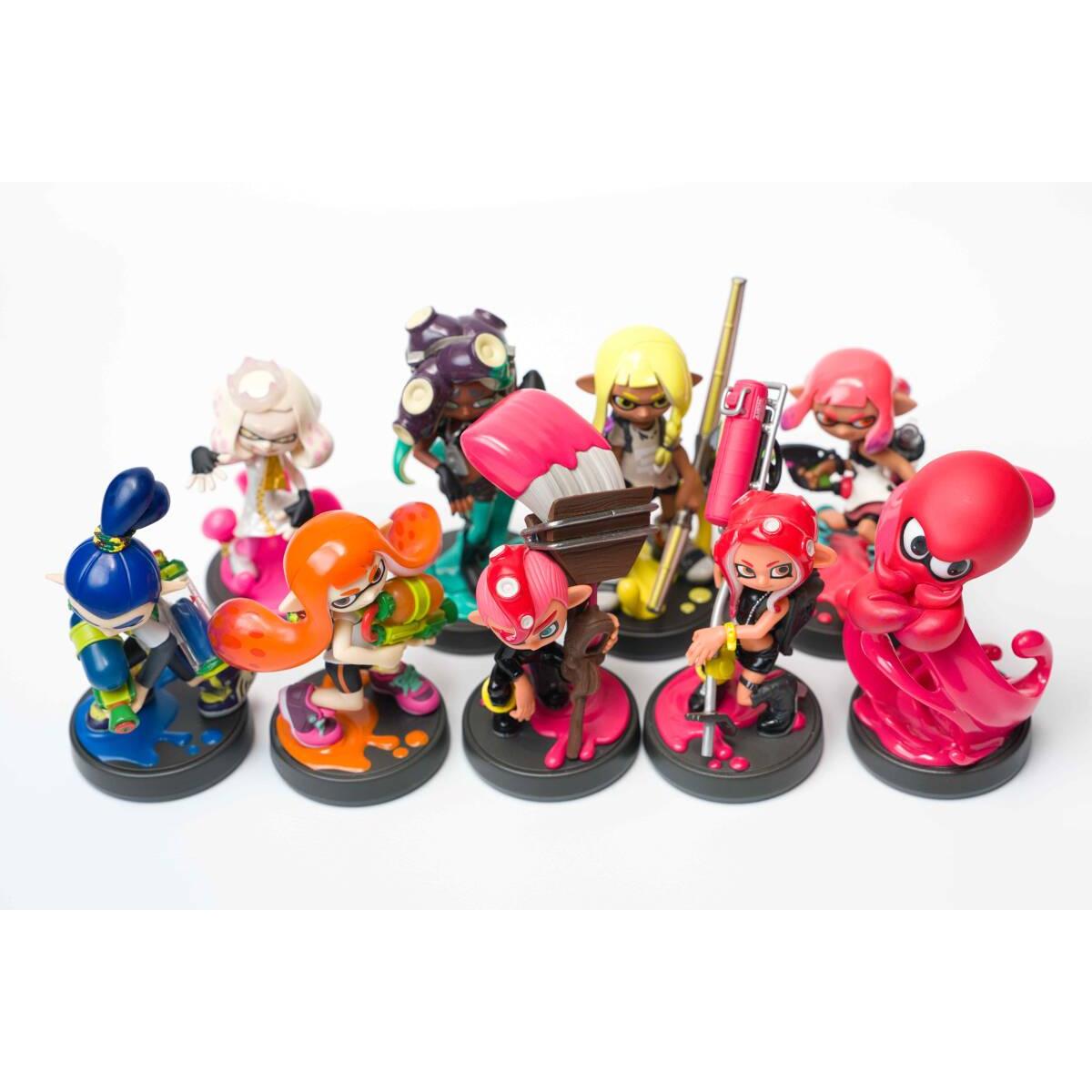Used [Almost new] Nintendo Splatoon amiibo set Splatoon Girl Boy Octopus Hime Iida Orange Blue Pink Yellow