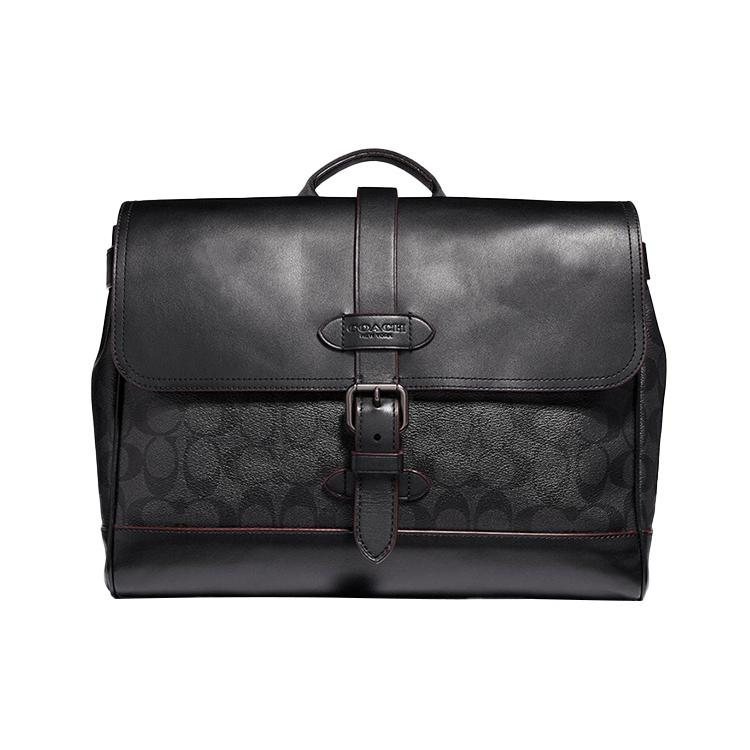 

New COACH Canvas Leather Crossbody Handbag Briefcase Large Size Men s Black 50051-JIO79 37.1*15.0*23.1CM