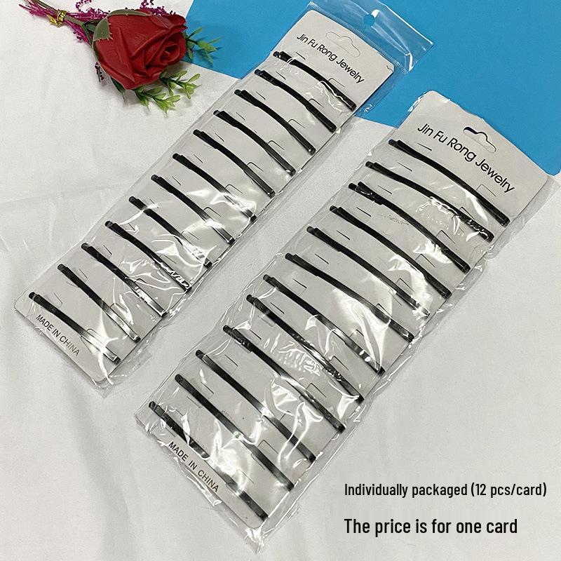 Upgraded Black Bobby Pins & Bangs Clips - 12 Pcs Set for Flyaway & Large Hair Clips for Women